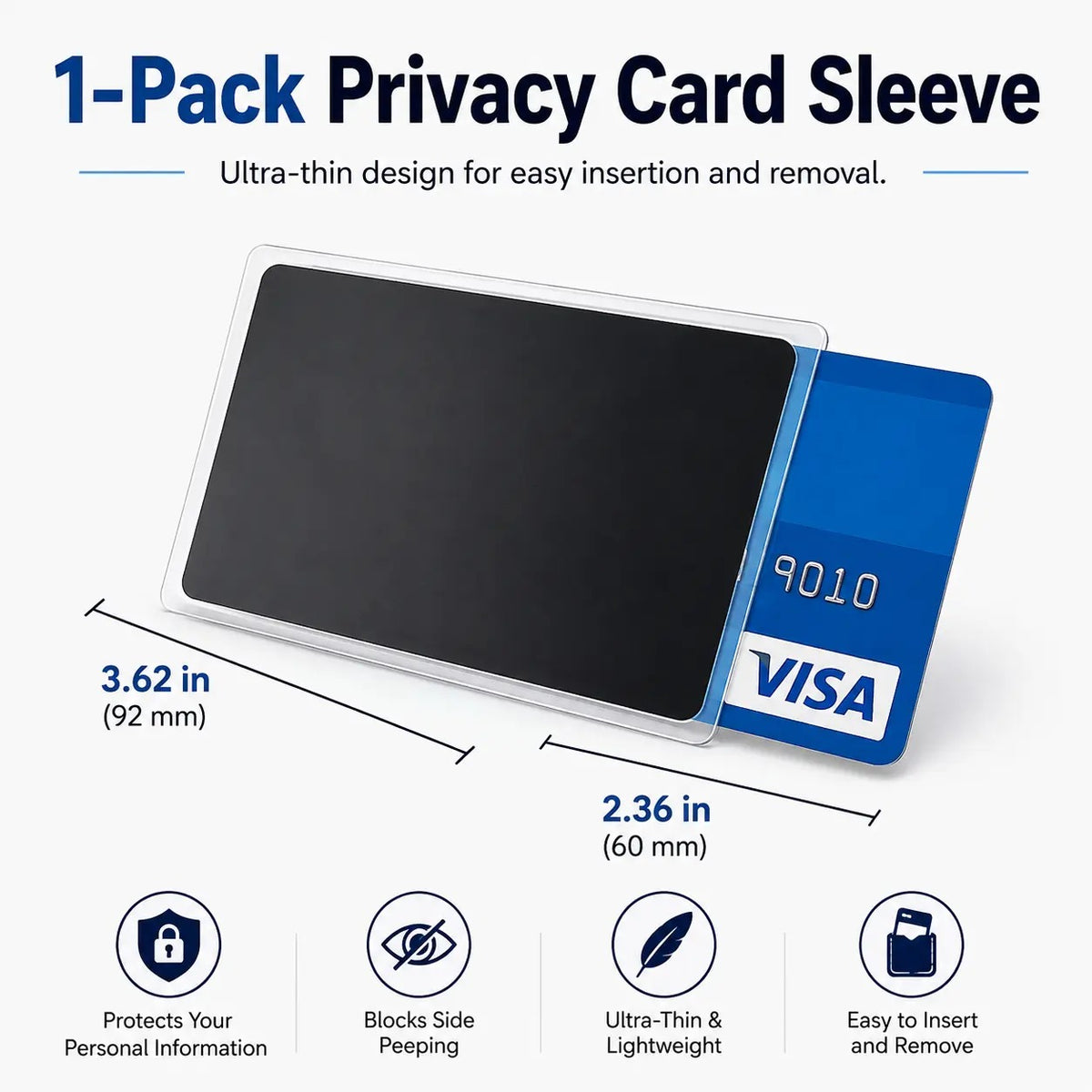 🛡️ Anti-Spy Privacy Card Sleeve – Transparent Protective Card Holder