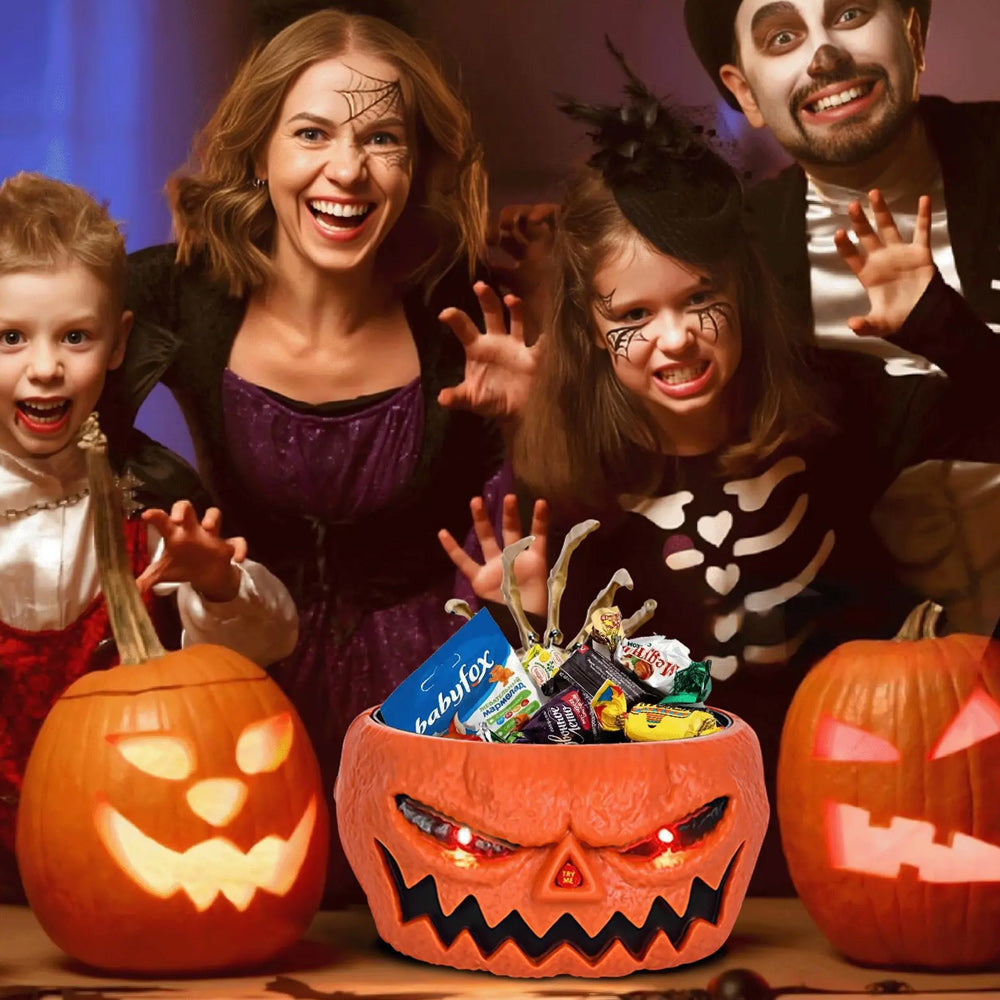 Halloween Skeleton Hand Candy Bowl with Motion Sensor and Button Control