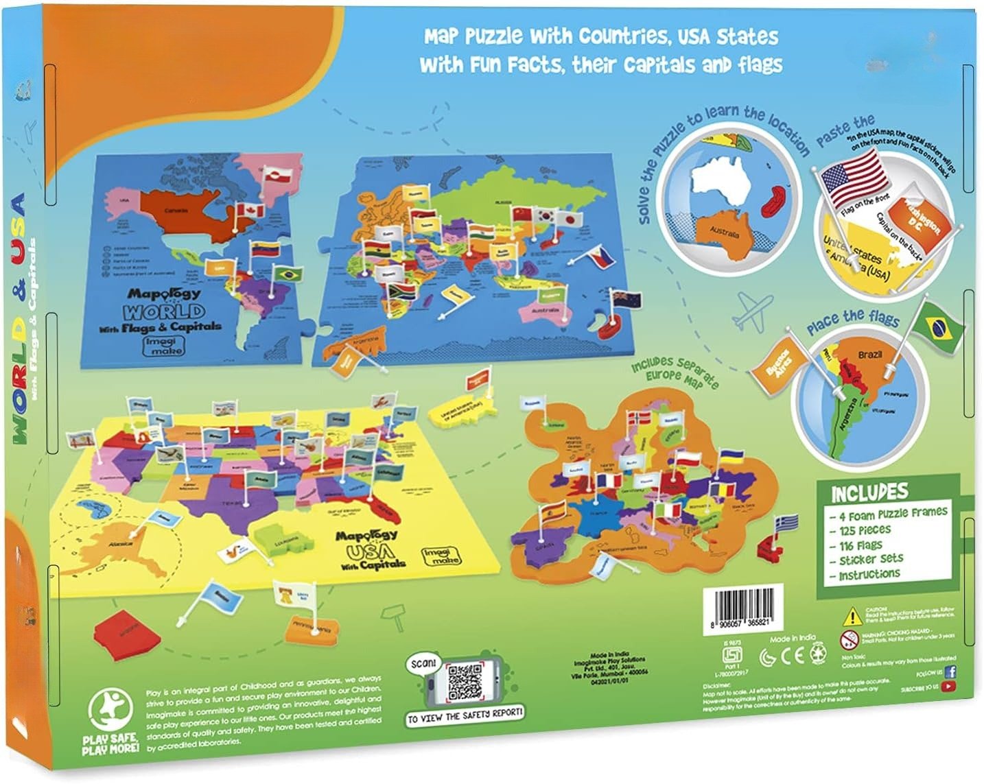 World Map & USA Map Puzzle Set