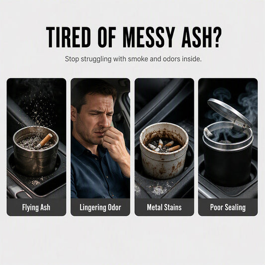 Rotating Car Ashtray with Ceramic Inner Liner 🚗🗑️