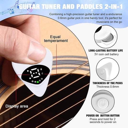 2-in-1 Guitar Pick Tuner – Instant Tuning & Playing in One Smart Tool