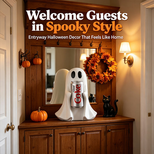 Halloween Ghost Home Decor – Cute Spooky Ghost Figurine for Tabletop, Shelf & Fireplace