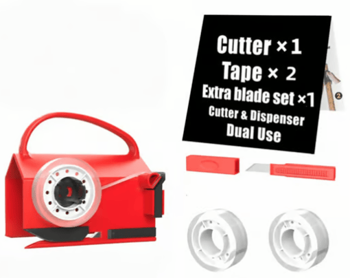 2-in-1 Gift Wrap Cutter & Tape Dispenser with Replacement Blades