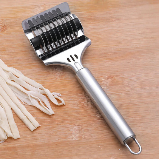🍝🥖High‑Grade Stainless Steel Pasta Dough Roller Cutter Docker