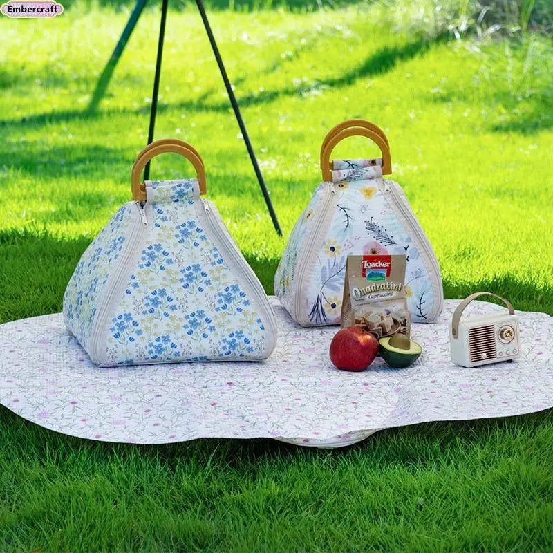 2-in-1 Cooler Bag + Removable Waterproof Picnic Mat