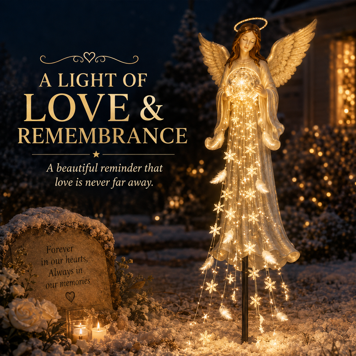 👼✨ Solar Angel Memorial Garden Light – Peaceful Glow for Outdoor Spaces 🌙🌸