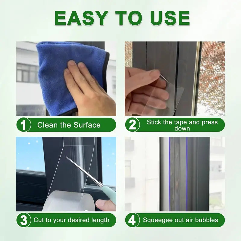 Clear Window Sealing Tape – Waterproof, Draftproof & Easy to Remove📐