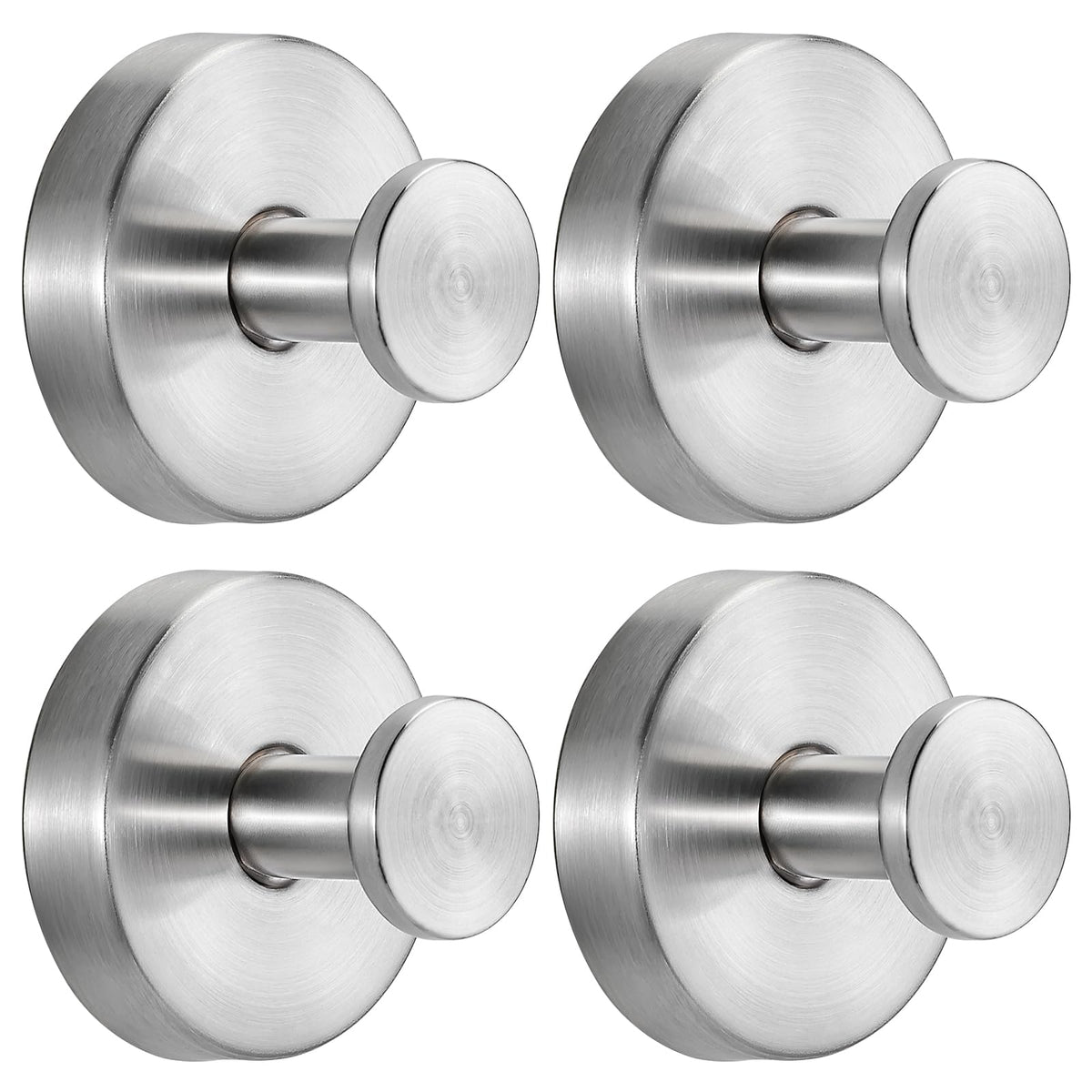 4pcs No-Drill Suction Cup Hooks for Bathroom & Kitchen, Holds Towels, Robes, Loofah on Glass & Mirror