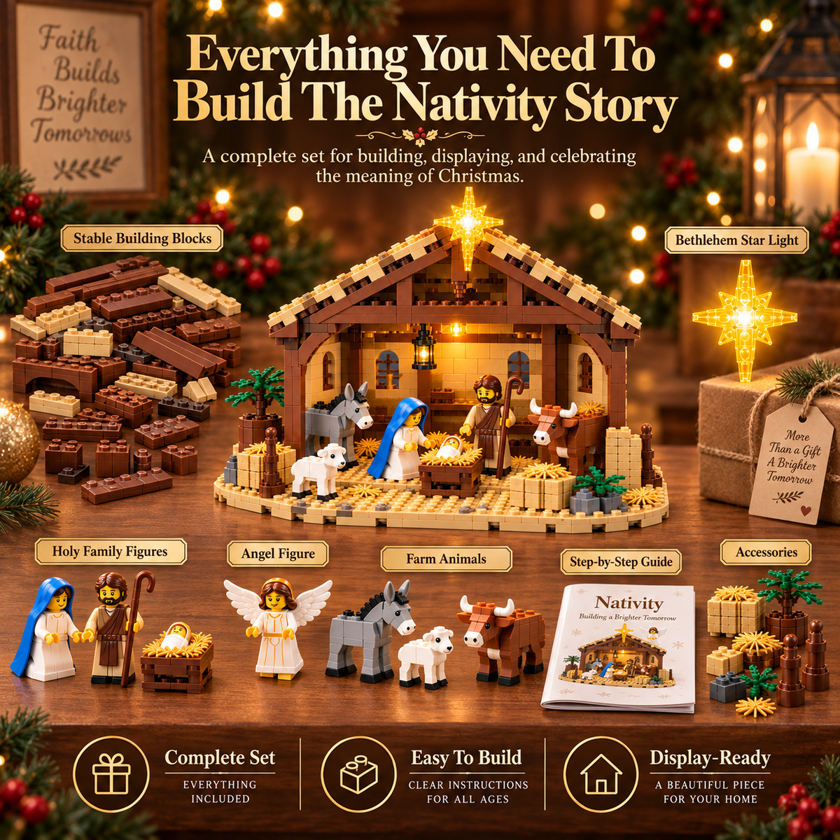 π₯ Build The Christmas Story β Nativity Scene Building Block Set
