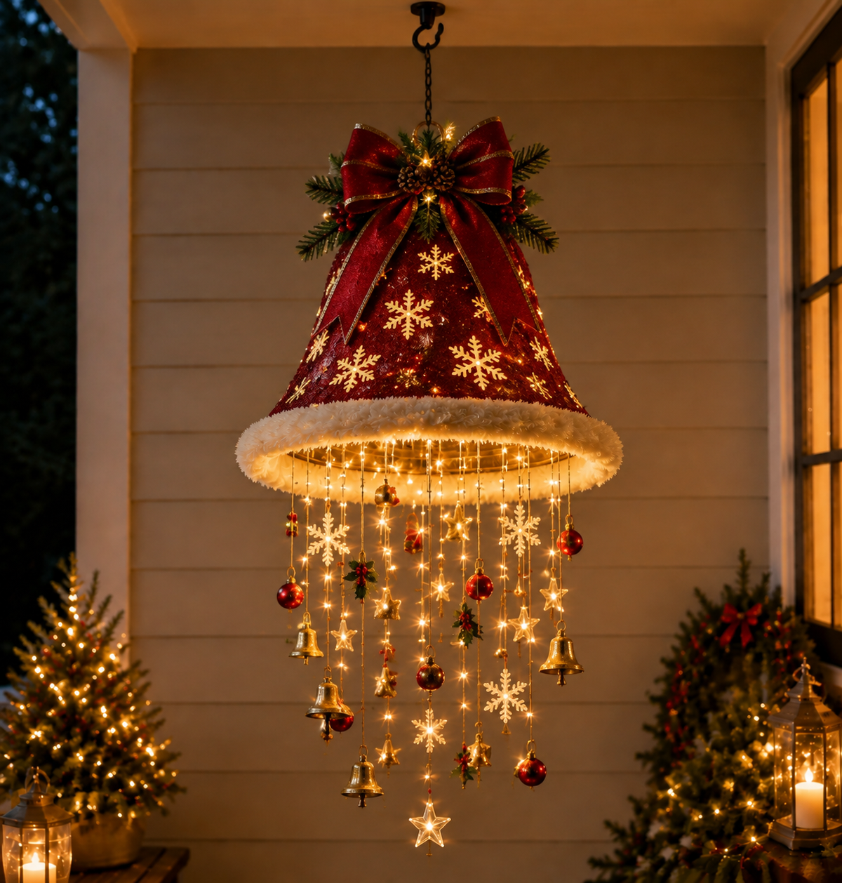 π
Lighted Santa Hat Hanging Chandelier π | 5 Styles Warm LED Christmas String Light