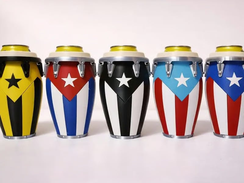 Conga-Style Can Holder: Celebrate Caribbean Pride Sip by Sip