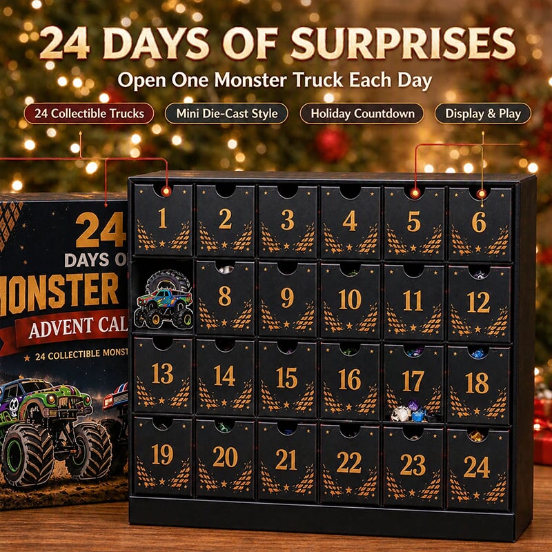 🚚 24 Days of Monster Truck Advent Calendar 2026 2D acrylic material