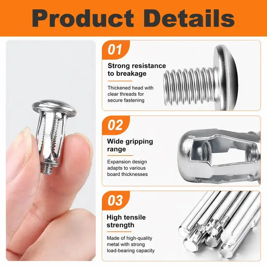 π© Heavy-Duty Carbon Steel Button Rivet Locking Nuts Set