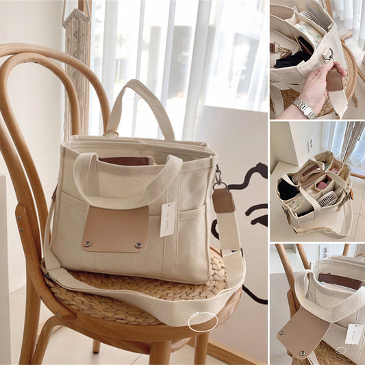 Solid Color Canvas Tote Bag