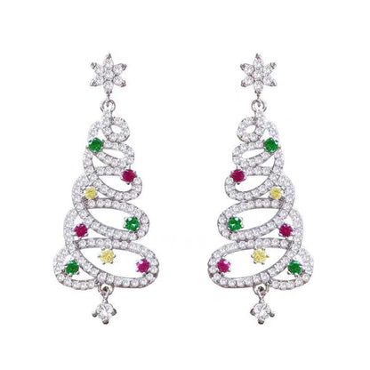 Shiney Christmas tree earrings