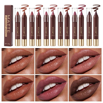 6pcs/set Long-lasting Matte Brown Lipstick 💄