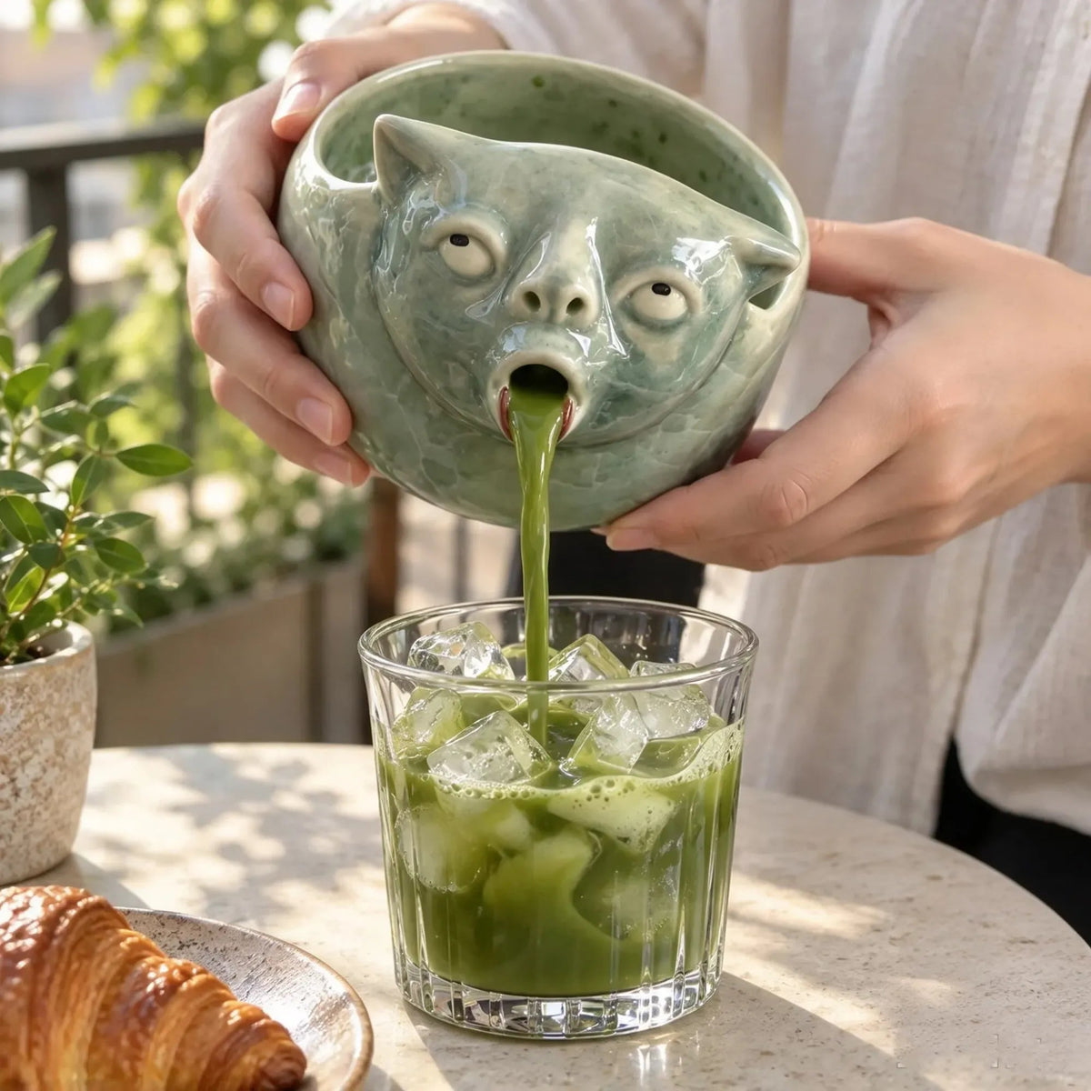 🤮Funny Puking Cat Matcha Bowl