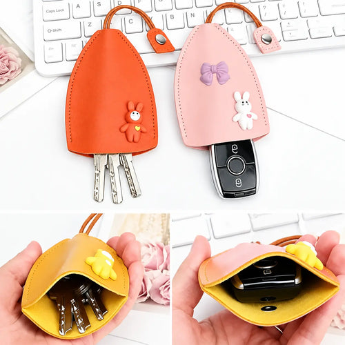 Cute Cartoon Pull-Out Key Case with Quick-Access Loop