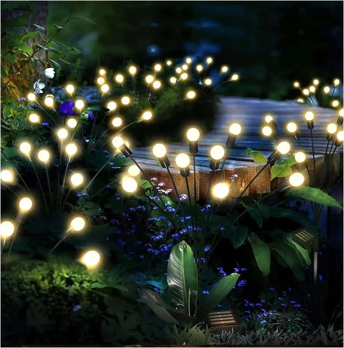 Solar Firefly Garden Lights  LED Flickering Firefly Glow Solar Pathway Lights for Yard, Patio & Landscape Decor