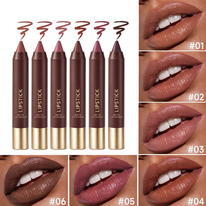 6pcs/set Long-lasting Matte Brown Lipstick 💄
