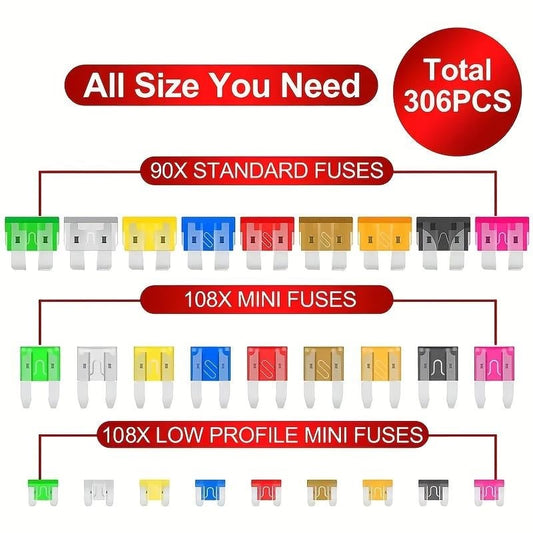 306PCS&Car Blade Fuse Assortment Set
