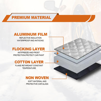 ❄️🚗Magnetic Foldable Windshield Ice Snow Cover with Side Mirror Sleeves & Hooks