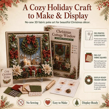 🎅🎄 Premium 3D Christmas Fabric Poke Art Kit | No‑Sew Holiday Craft Set✨