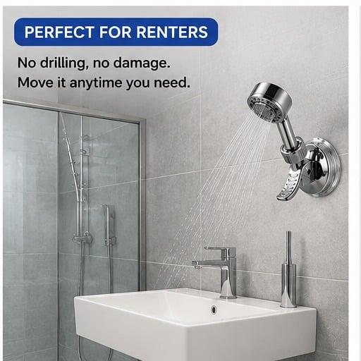 No-Drill Suction Shower Head Brackets