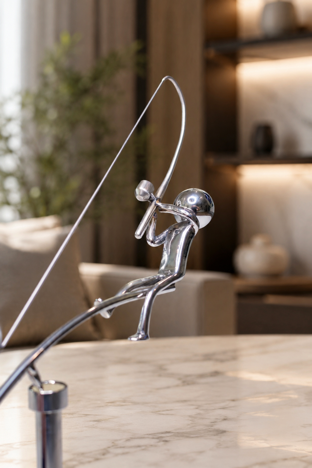 Balancing Fisherman Decor Sculpture