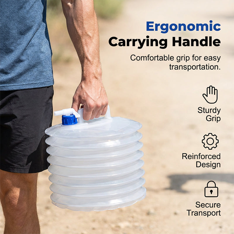Space-Saving Foldable Water Vessel with Dispensing Spigot