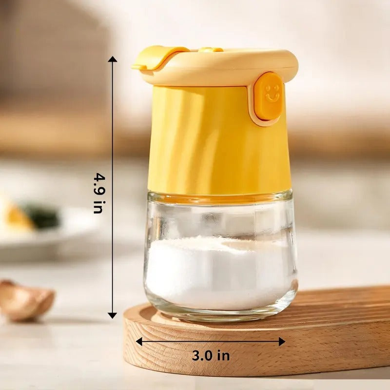 2-in-1 Quantitative Glass Salt Shaker, Press Control Dual Mode Seasoning Dispenser 🧂