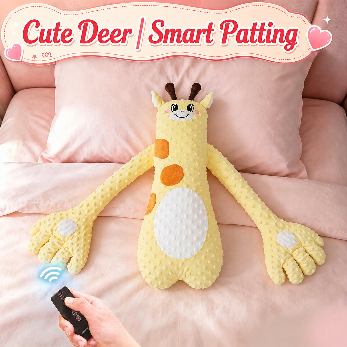 Soothing Giraffe Plush Toy, 3‑Speed Adjustable Patting Modes, Ultra‑Soft Skin‑Friendly Large Plush Companion