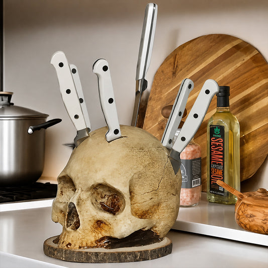 Creative Skull Resin Knife Holder