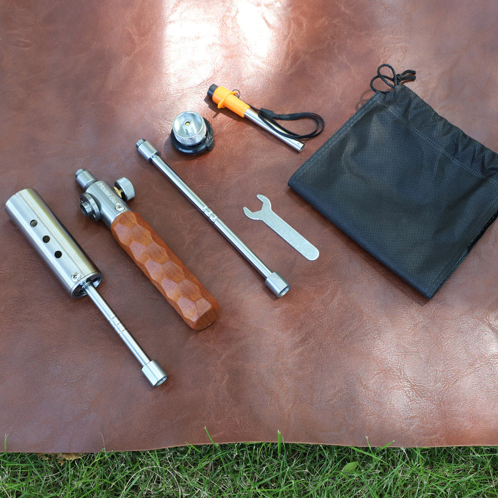 Adjustable Flame Propane Weed Torch with Non-Slip Wooden Handle