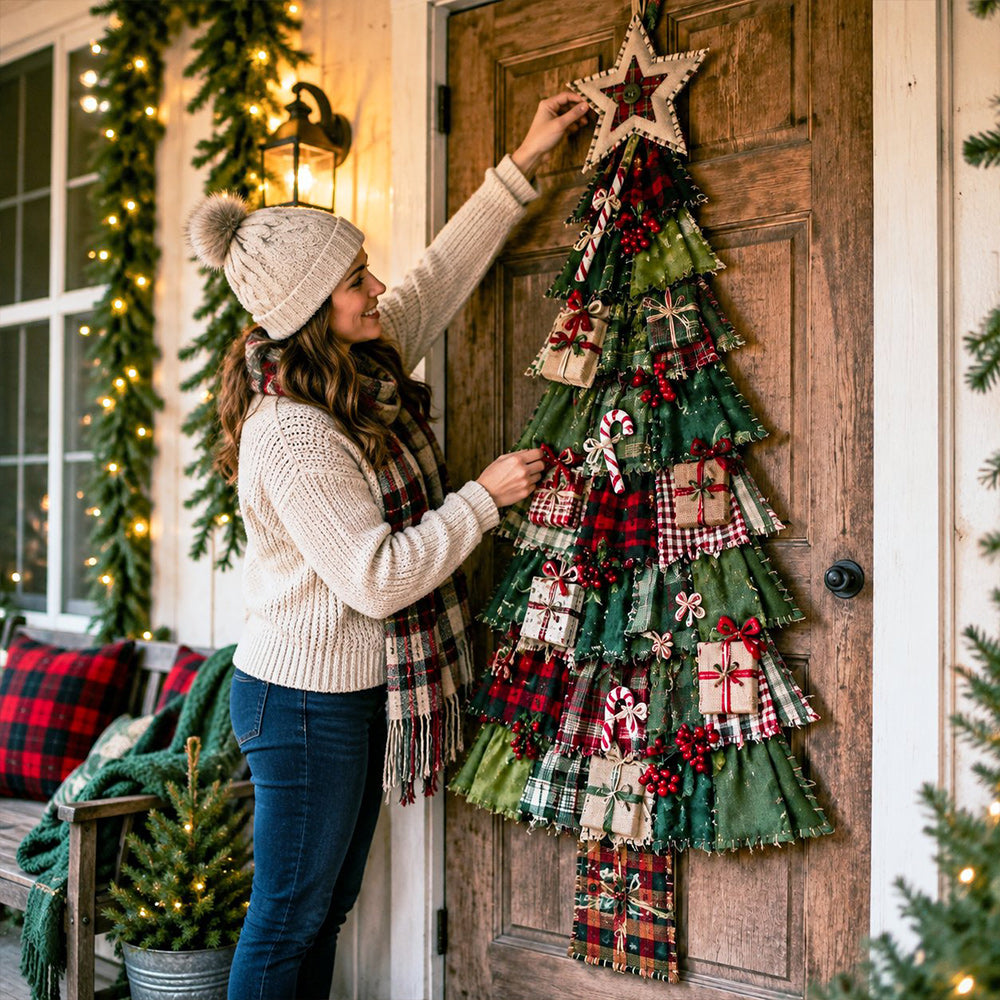 🎄DIY Oversized Patchwork Christmas Tree Door Hanging Kit