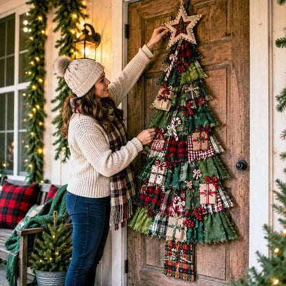🎄DIY Oversized Patchwork Christmas Tree Door Hanging Kit