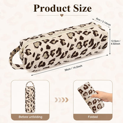 Quilted Multi-Purpose Bag, Portable Zipper Makeup Pouch with Handle 🧺