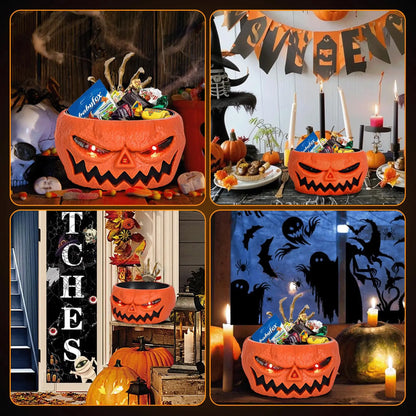 Halloween Skeleton Hand Candy Bowl with Motion Sensor and Button Control