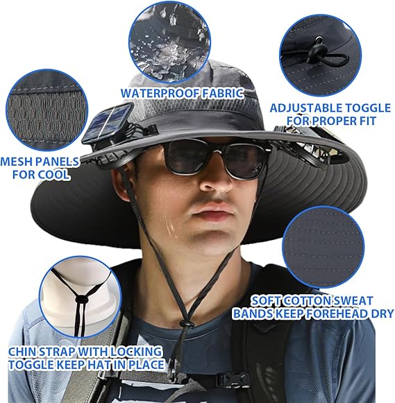 2026 New Ultralight Solar Fan Sun HatLighter Than a Baseball!