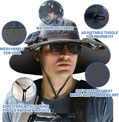 2026 New Ultralight Solar Fan Sun HatLighter Than a Baseball!
