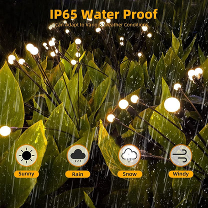 Solar Firefly Garden Lights  LED Flickering Firefly Glow Solar Pathway Lights for Yard, Patio & Landscape Decor