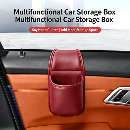 🚗 Leather Car Door Storage Organizer – Space-Saving Pocket for Phones, Keys & Daily Essentials