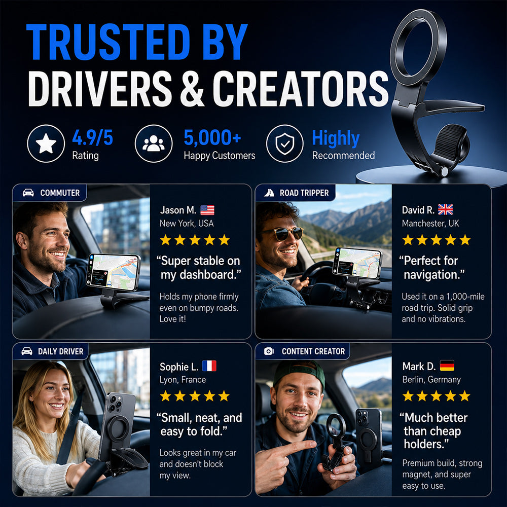 360° Adjustable Magnetic Folding Car Phone Mount