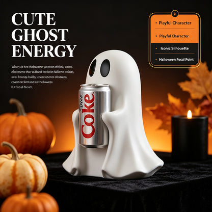 Halloween Ghost Home Decor – Cute Spooky Ghost Figurine for Tabletop, Shelf & Fireplace