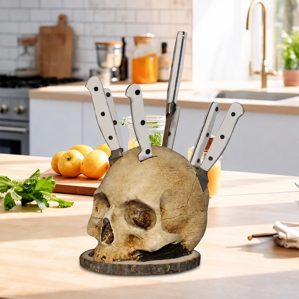 Creative Skull Resin Knife Holder