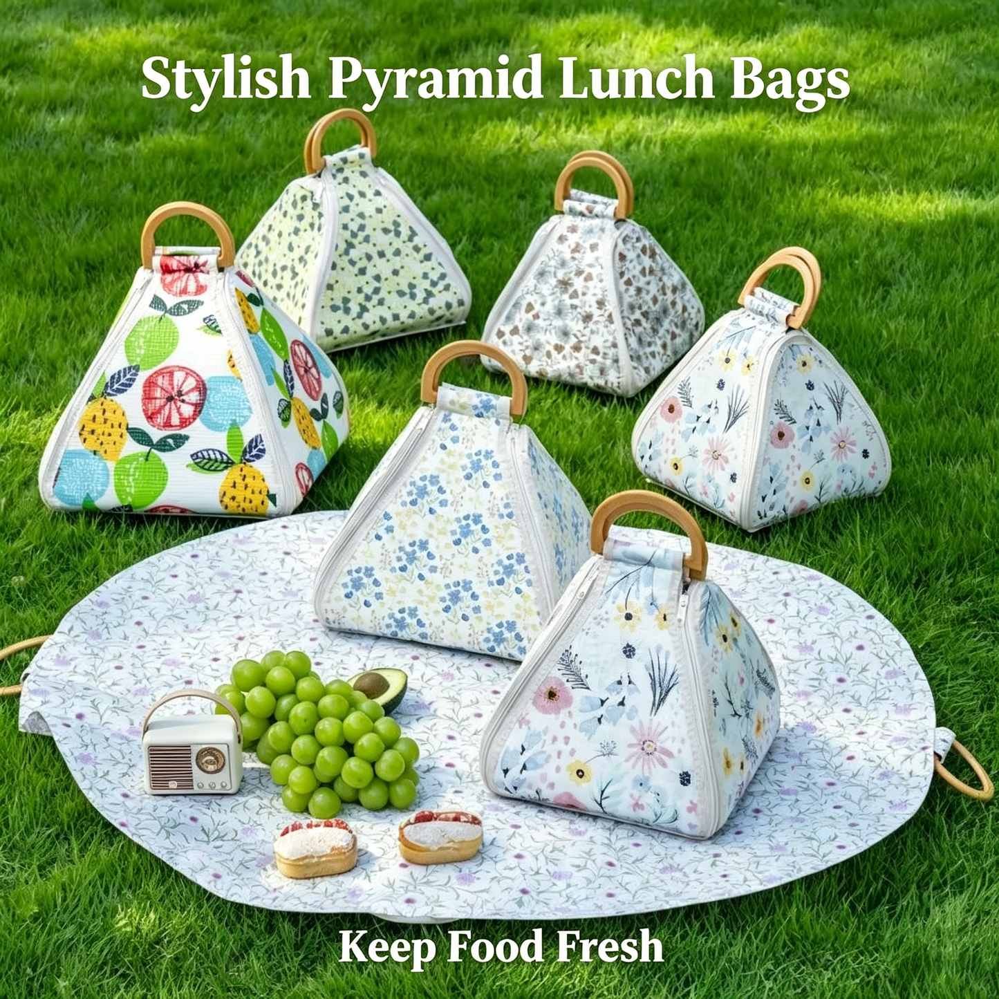 2-in-1 Cooler Bag + Removable Waterproof Picnic Mat