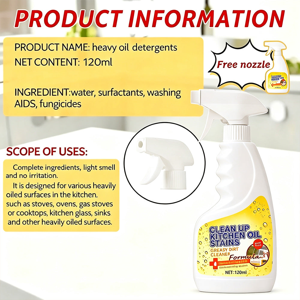 🔥 Heavy Duty Kitchen Degreaser Spray – Powerful Grease & Oil Remover