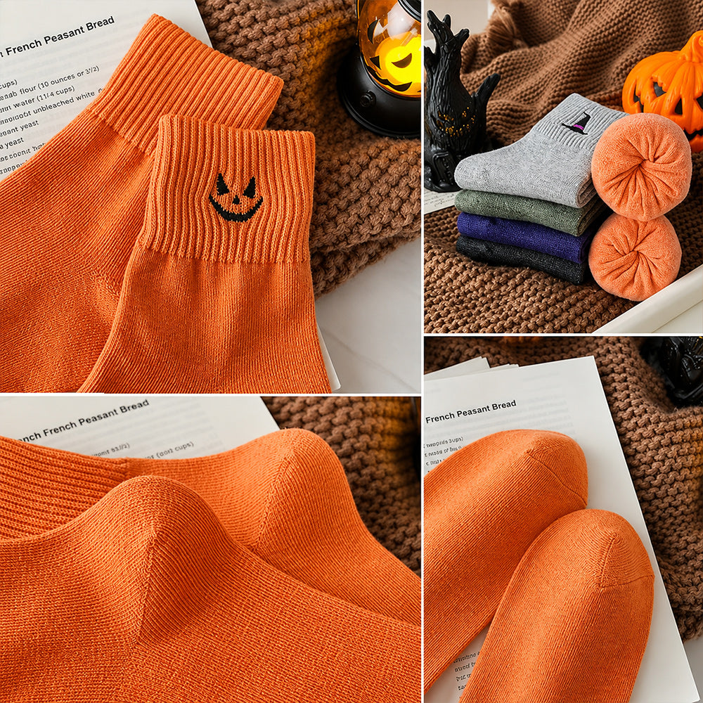 Halloween Embroidered Socks Detail