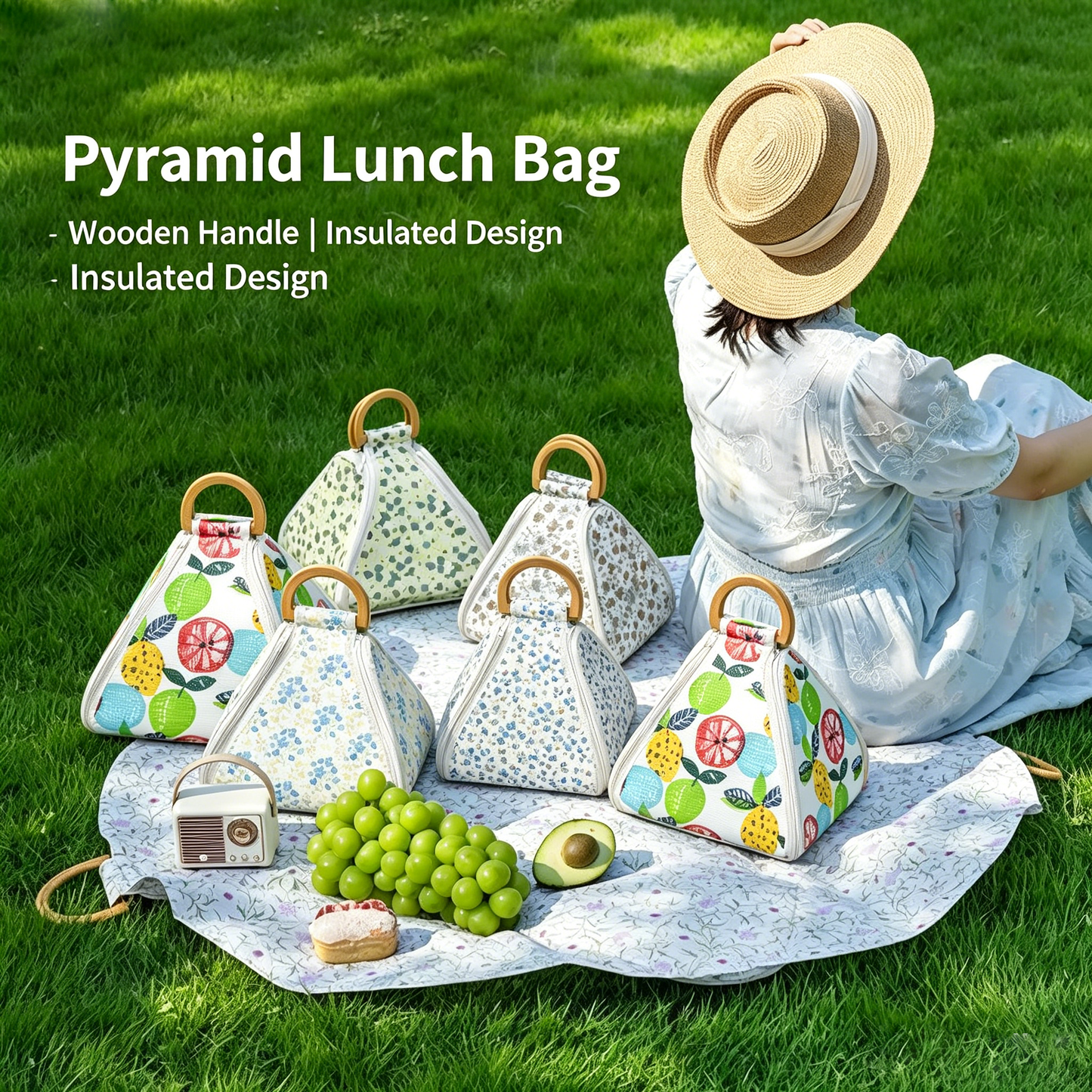 2-in-1 Cooler Bag + Removable Waterproof Picnic Mat