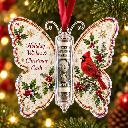 🦋💵 Christmas Cash Gift Butterfly Ornament🎄✨